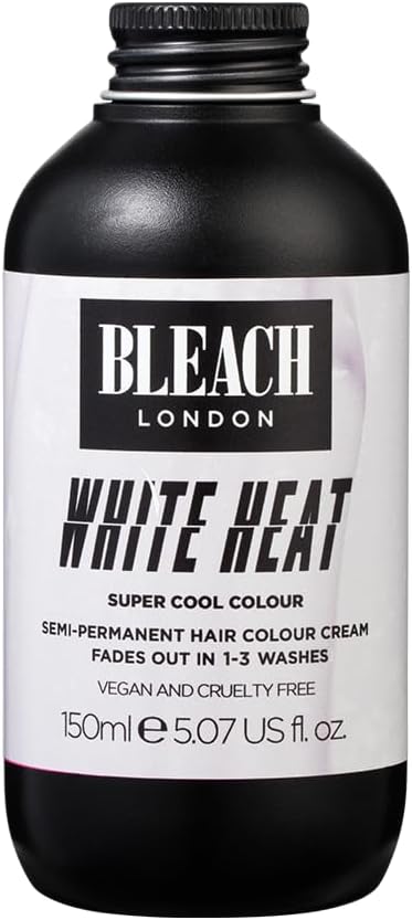 BLEACH LONDON White Heat Colour - Semi-Permanent Hair Colour, Cool Neutral Blonde, Vegan, Cruelty Free, Temporary Hair Colour Cream, 150 ml