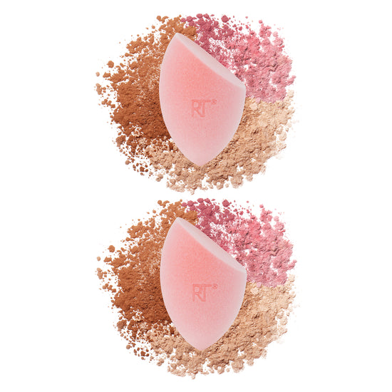 Real Techniques New Foam Technology Miracle Powder Sponge for Even Powder Application, 2 Pack