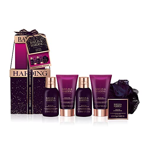 Baylis & Harding Limited Edition Wild Fig & Pomegranate Ultimate Luxury Pamper Bathing Gift Set - Vegan Friendly