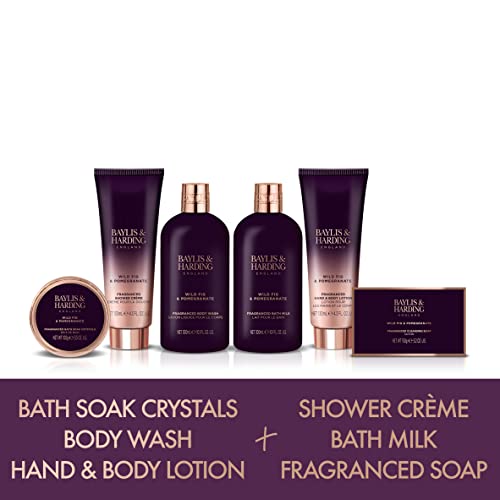 Baylis & Harding Limited Edition Wild Fig & Pomegranate Ultimate Luxury Pamper Bathing Gift Set - Vegan Friendly