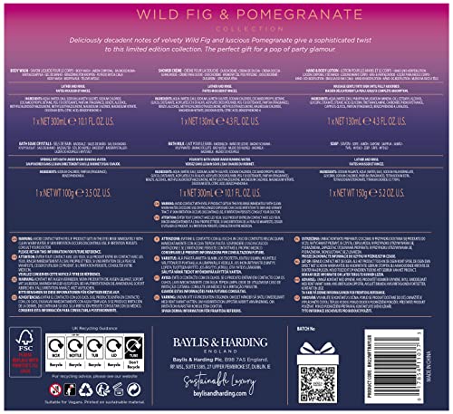 Baylis & Harding Limited Edition Wild Fig & Pomegranate Ultimate Luxury Pamper Bathing Gift Set - Vegan Friendly