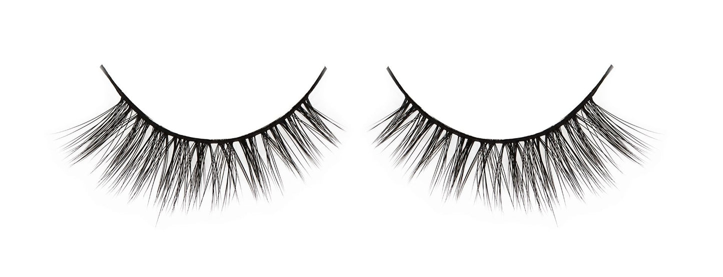 Pair of Ardell Aqua Lash 341 faux lashes side by side featuring its light volume, medium length & water-activated lash band