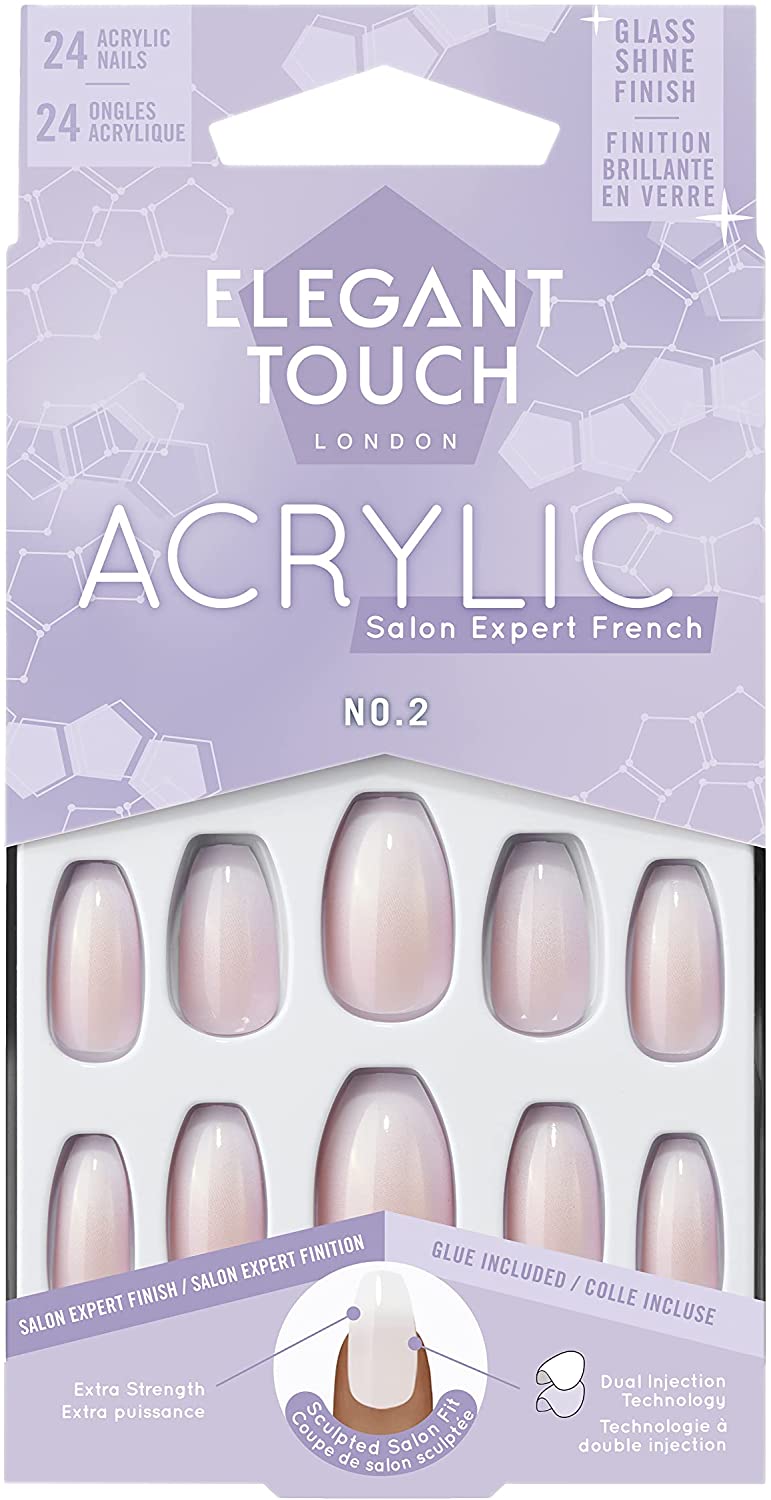 Elegant Touch Acrylic French Coffin false nails No.02
