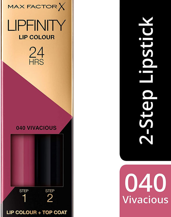 Max Factor Lipfinity Long-Lasting Two Step Lipstick - 40 Vivacious, 4.2g