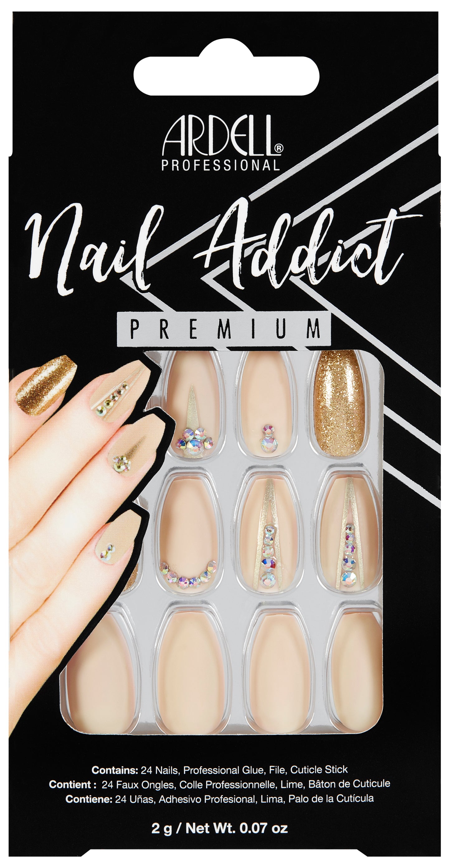 Ardell Nail Addict Premium Nails Nude Jewelled