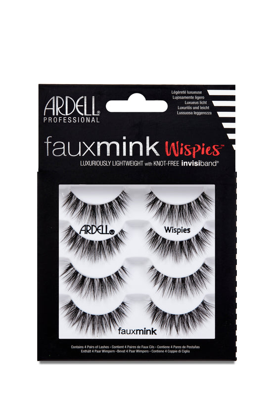 Ardell Faux Mink Wispies False Lashes, Pack of 4
