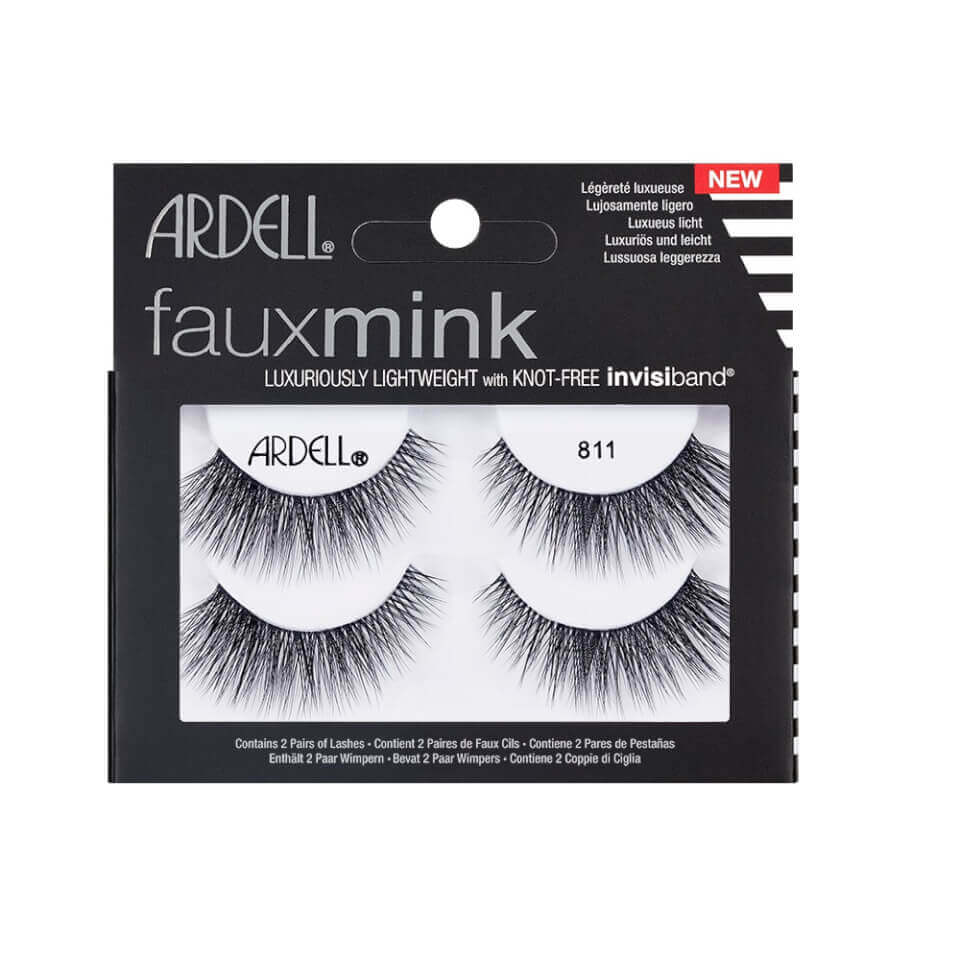  A single pair of Ardell's Faux Mink 811 showing its medium volume & Medium length style