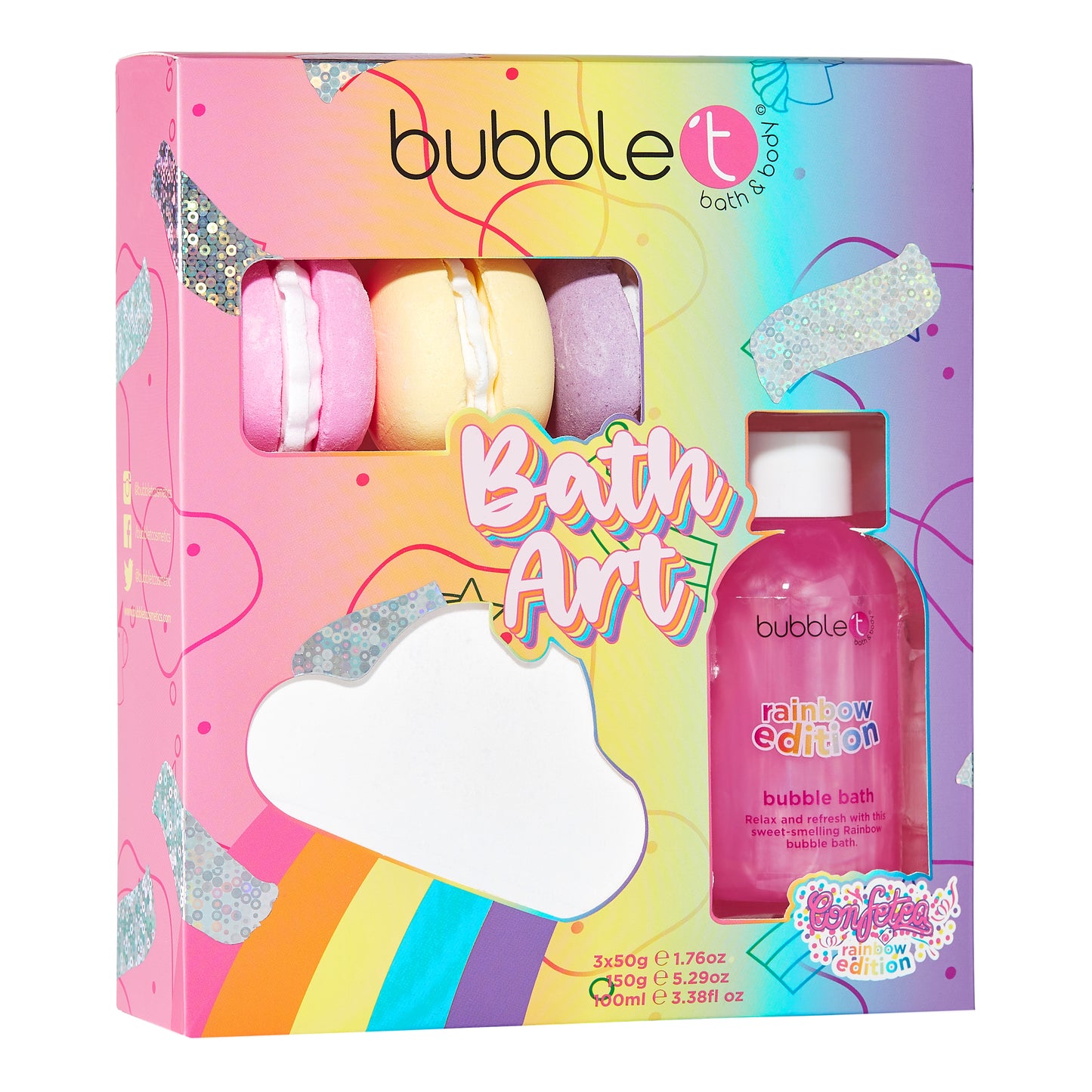 Bubble T Rainbow Cloud, Bath Bomb Fizzers and Bubble Bath Gift Set