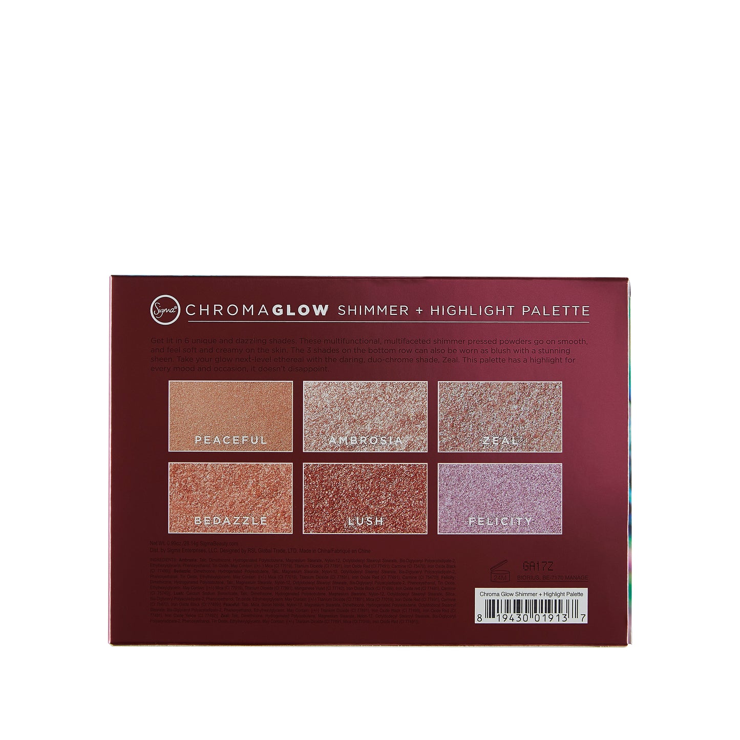 Sigma Beauty Chroma Glow Shimmer and Highlight Palette