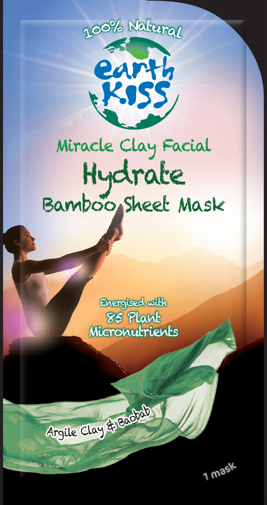 Earth Kiss - Million Year Clay Facial Revitalize Bamboo Sheet Mask