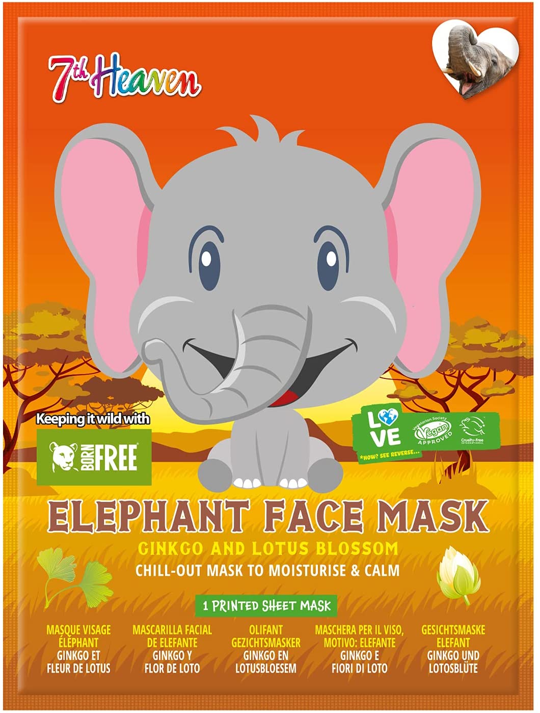 7th Heaven Born Free Elephant Sheet Face.
