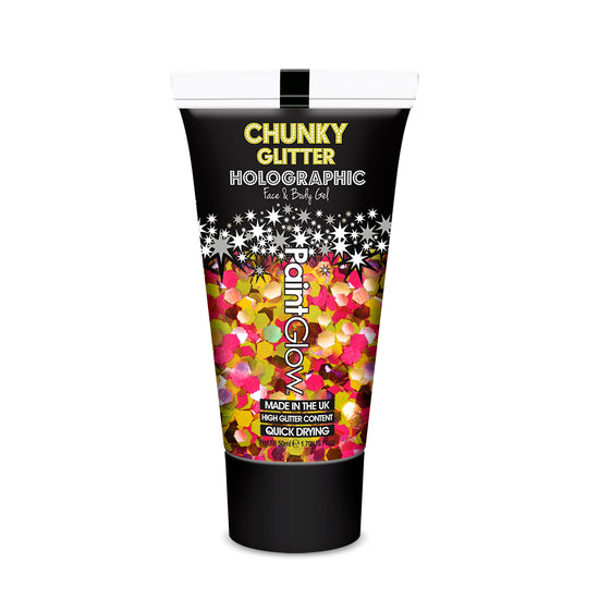 PaintGlow Chunky UV Holographic Glitter Gels, 13ml