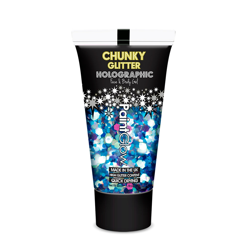 PaintGlow Chunky UV Holographic Glitter Gels, 13ml