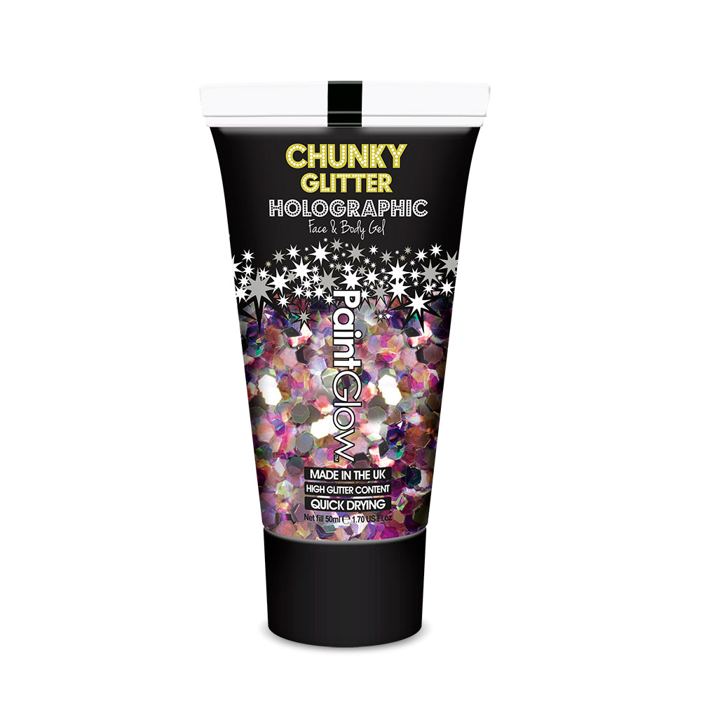 PaintGlow Chunky UV Holographic Glitter Gels, 13ml