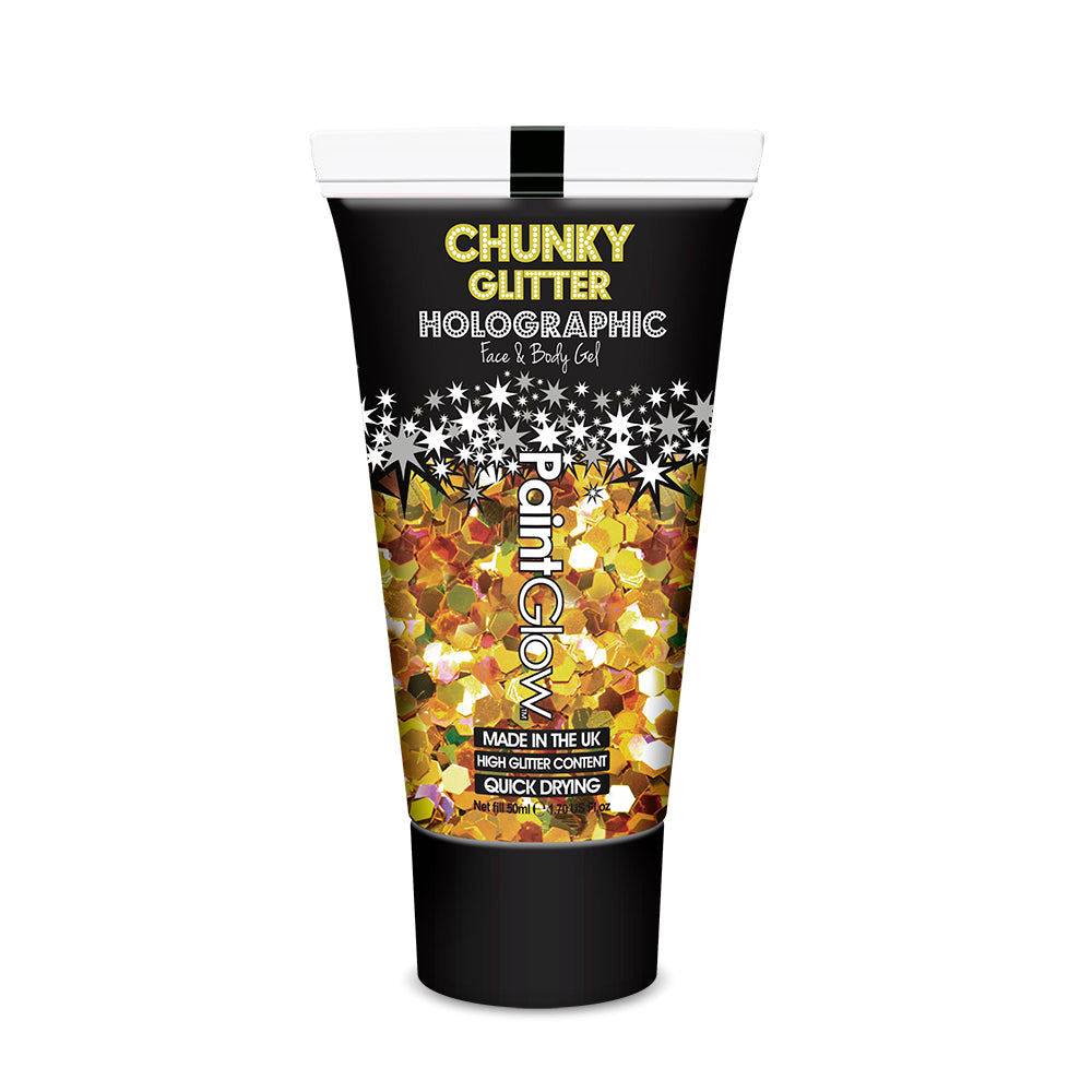 PaintGlow Chunky UV Holographic Glitter Gels, 13ml
