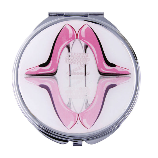 Fancy Metal Goods Pink Stilettos Mirror Compact