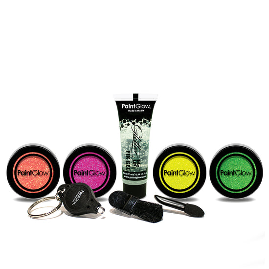 PaintGlow UV Reactive Glitter Boxset for Face, Body and Nails