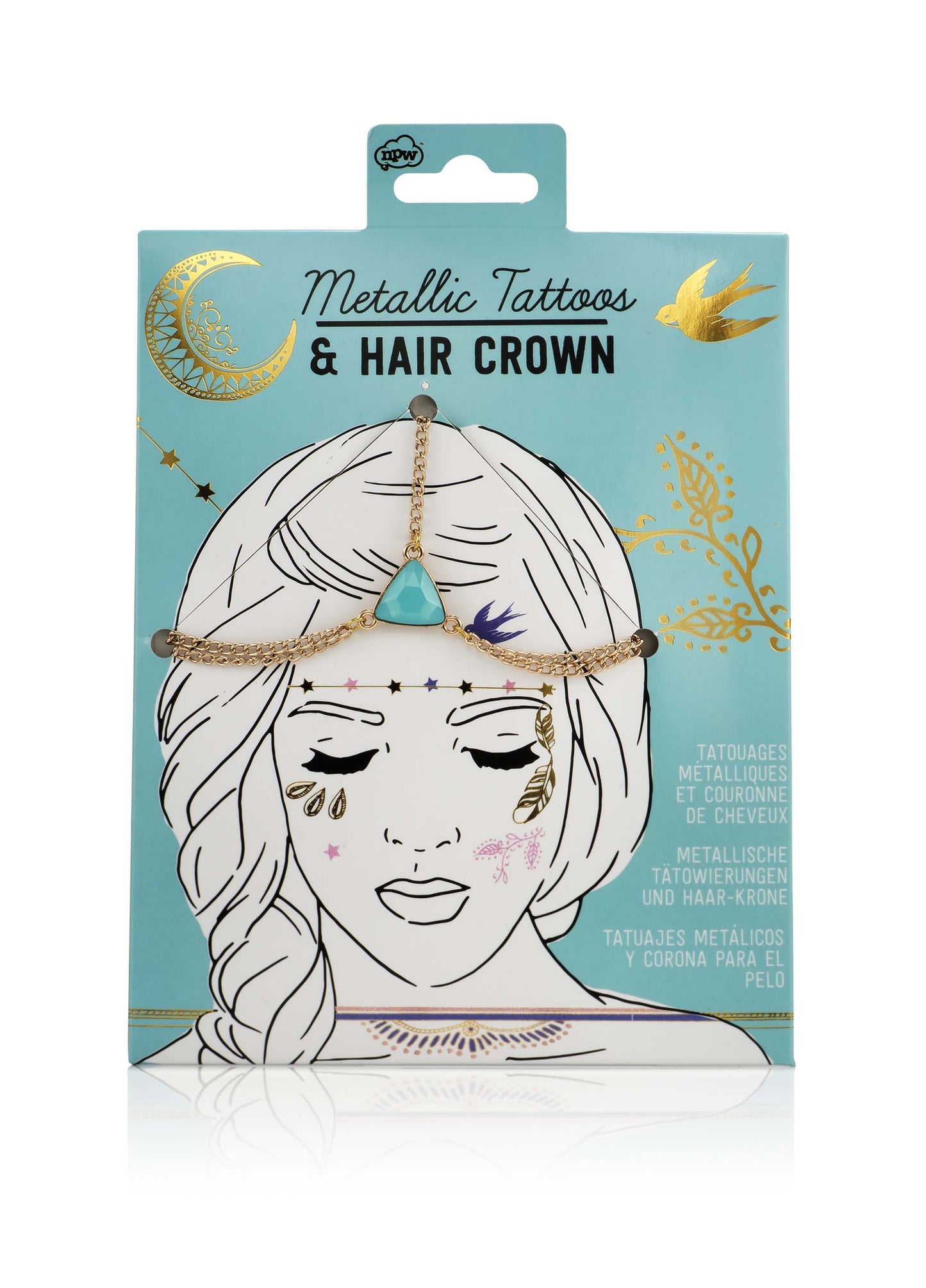 Metallic Tattoos and Hair Crown Festival Ready