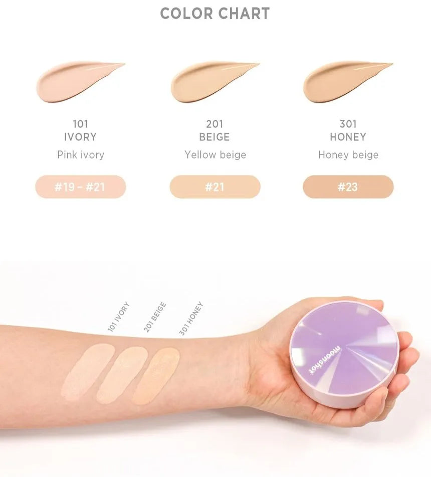 Moonshot Micro Glassyfit Cushion SPF50+ PA**** 301 Honey 15g