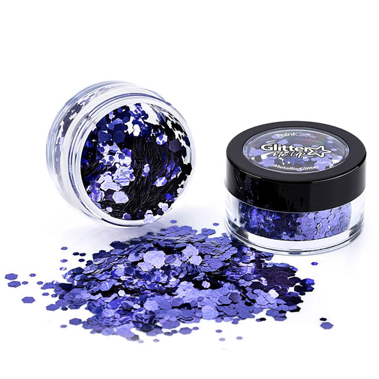 PaintGlow Metallic Chunky Glitter 3g – Vegan Cosmetic Glitter for Face, Body, Nails, Hair and Lip