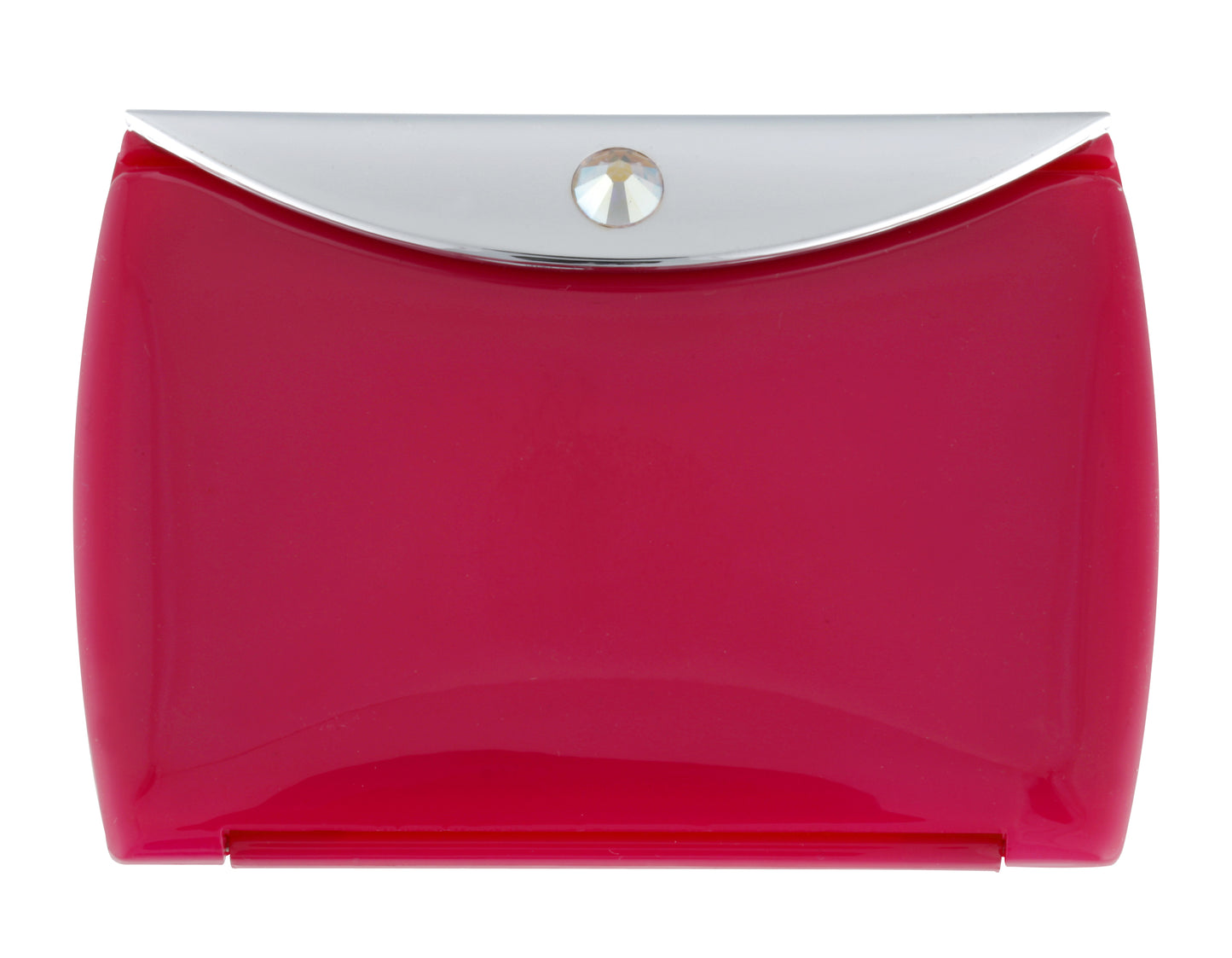 Fancy Metal Goods Pink Mirror Compact Envelope 3x Mag with Swarovski Crystal