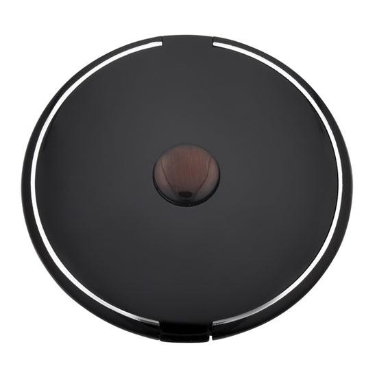 Fancy Metal Goods Round Mirror Compact 5X Magnification Black