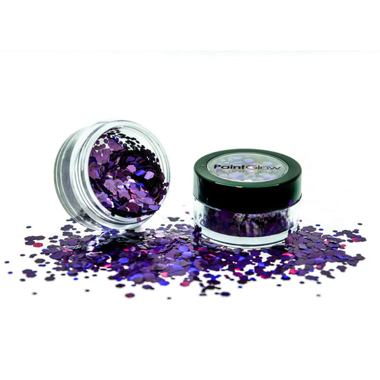 PaintGlow Holographic Chunky Glitter  – Vegan Cosmetic Glitter for Face, Body, Nails, Hair and Lip