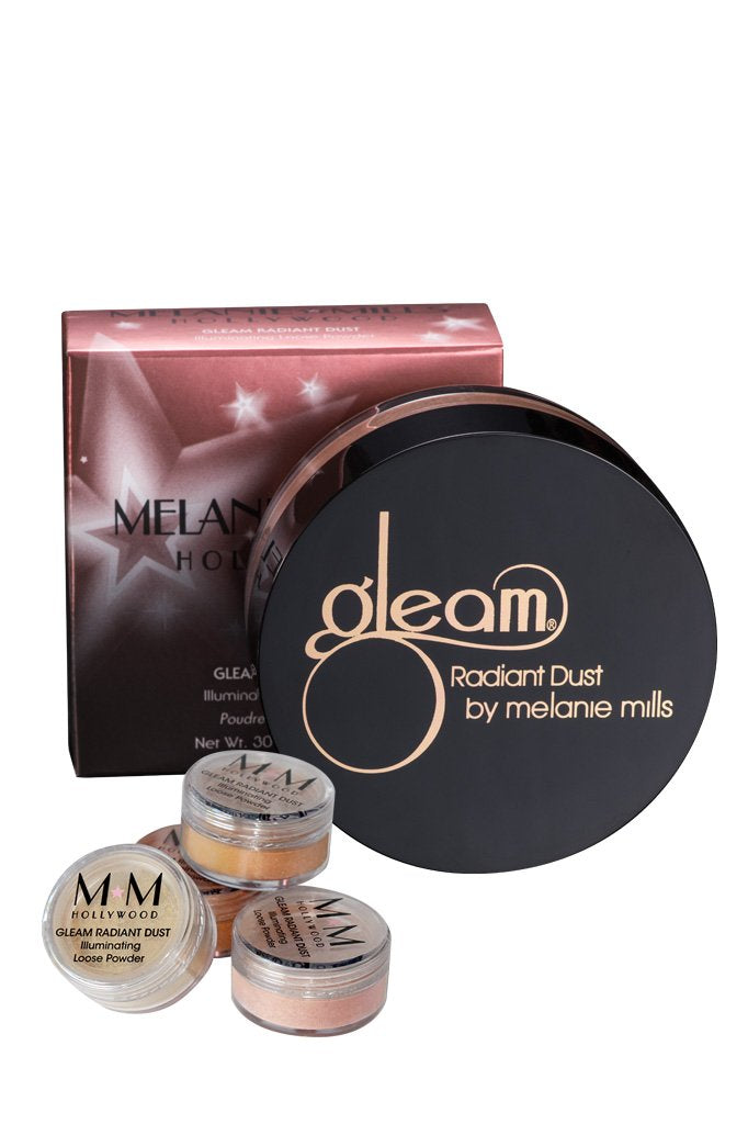 Melanie Mills Hollywood Gleam Radiant Dust Shimmering Loose Powder for Face & Body - Rose Gold Mini 1.5g