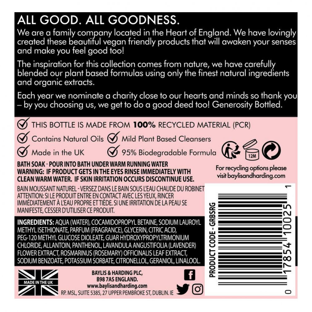 Baylis & Harding Goodness Rose & Geranium Bath Soak, 500ml