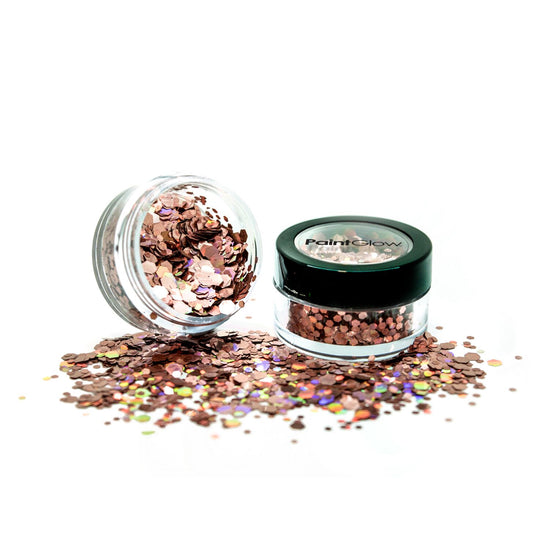 PaintGlow Holographic Chunky Glitter  – Vegan Cosmetic Glitter for Face, Body, Nails, Hair and Lip