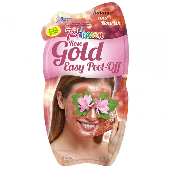 7th Heaven Rose Gold Easy Peel-Off Face Mask with Pressed Rose, Crushed White Tea and Ground Moonstone to Balance and Nourish Skin - Ideal for Normal, Combination and Dry Skin