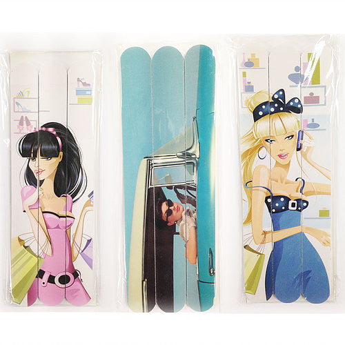 County Sales Three Emery Boards in Three Designs