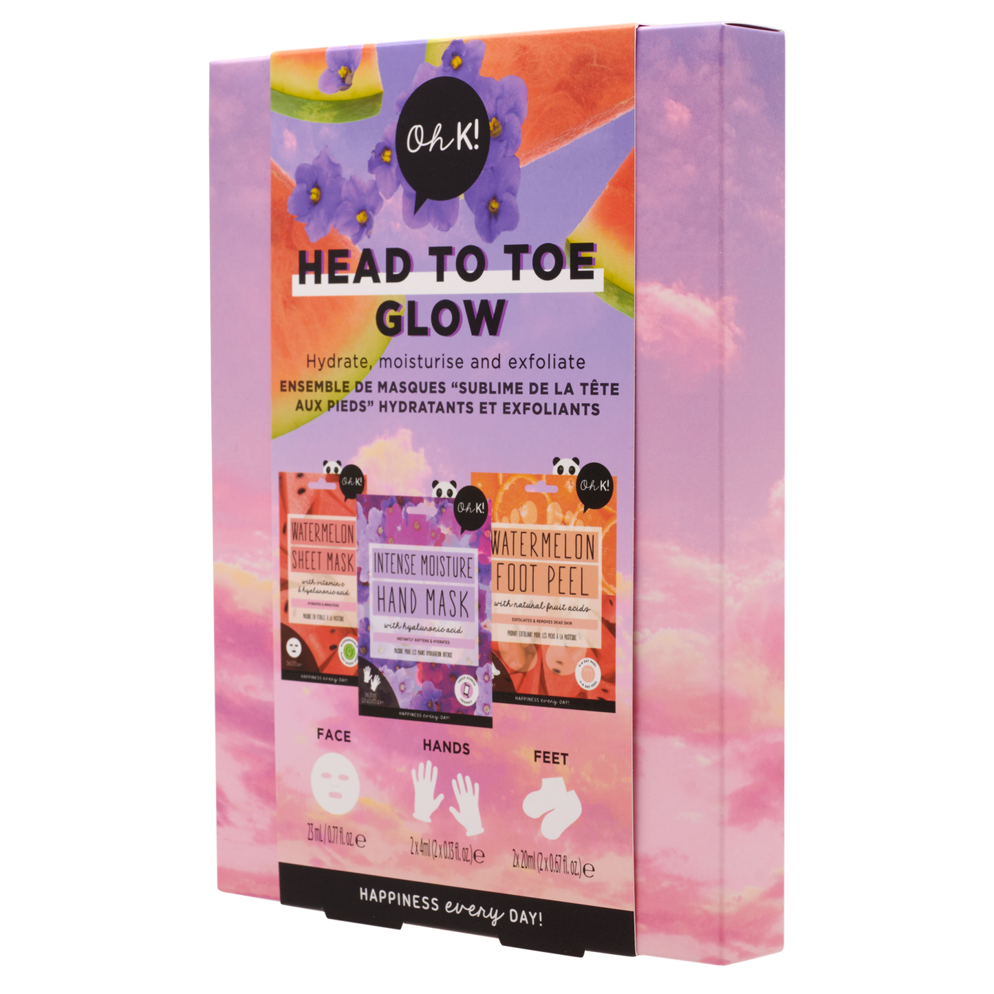 Oh K! Head To Toe Glow Mask & Peel Pamper Set