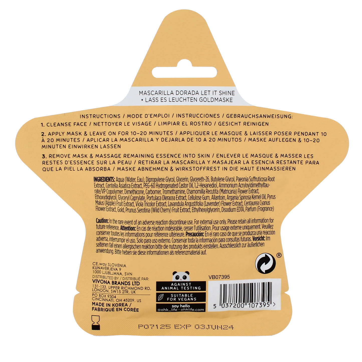 Oh K! Let It Shine Gold Sheet Mask 35ml