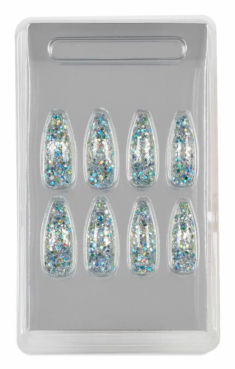 Ardell Nail Addict Premium Nails Blue Jewelled Glitter